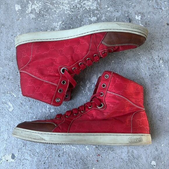 Gucci Red nylon high tops - Picture 2 of 10